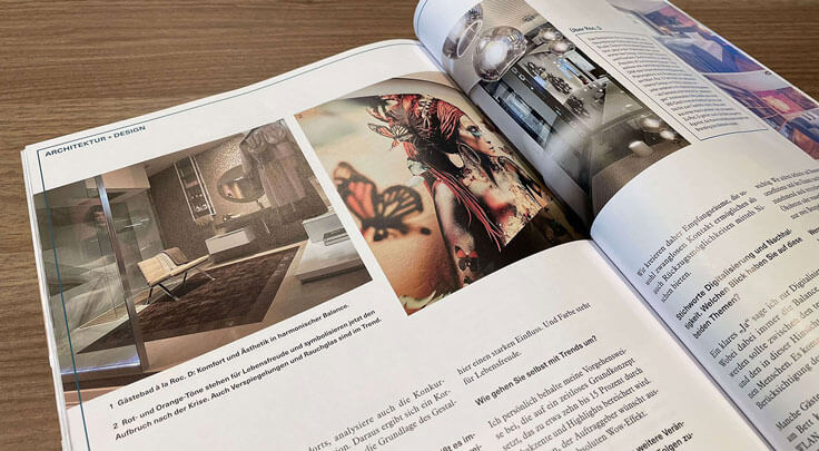 The ROC DESIGN showroom was featured in Tophotel magazine. The focus is on the idea and story behind the company.