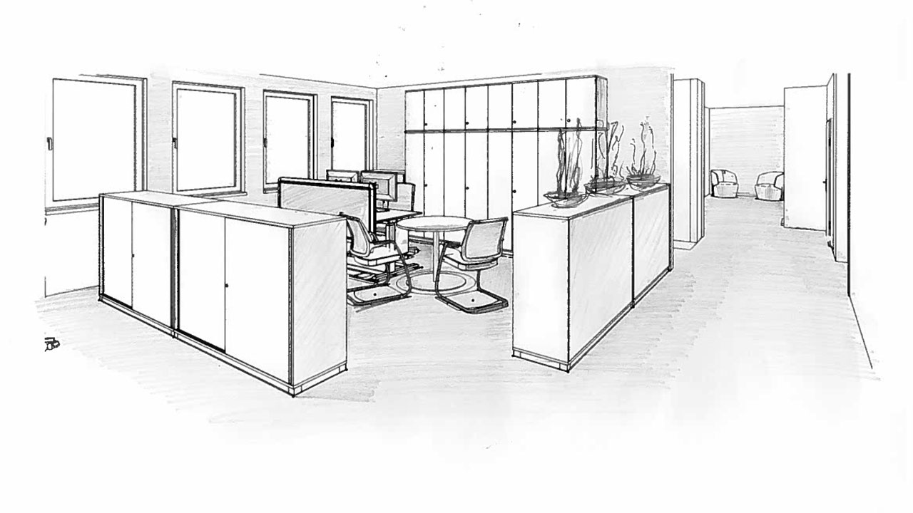Concept drawing of the interior design of the assistant's office Concept drawing of the interior design of the assistant's office